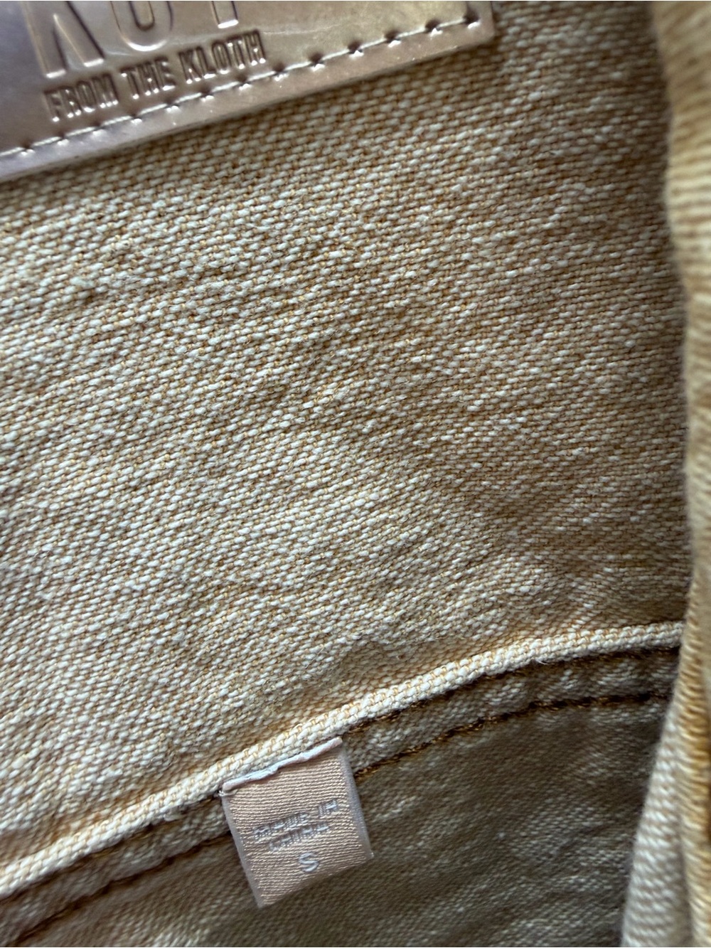 Kut from the Kloth Light Tan Denim Jacket with Frayed Hem - Picture 3 of 4